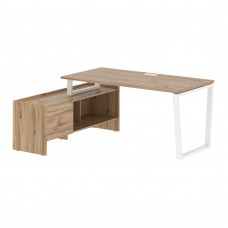Стол с тумбой EVCT 17814 Дуб Денвер светлый/Белый 1760х1400х750 EDIS