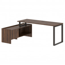 Стол с тумбой EQCT 19614 Дуб Денвер темный/Мокко 1960х1400х750 EDIS