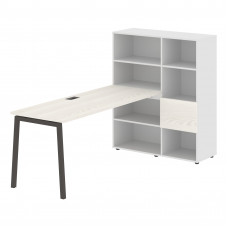 Стол-стеллаж ELRST 1117 Ясень Траун/Мокко/Белый 2190х1120х1355 EDIS