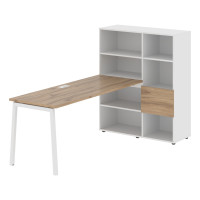 Стол-стеллаж ELRST 1117 Дуб Денвер светлый/Белый/Белый 2190х1120х1355 EDIS