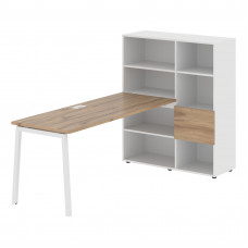 Стол-стеллаж ELRST 1117 Дуб Денвер светлый/Белый/Белый 2190х1120х1355 EDIS