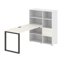 Стол-стеллаж EQRST 1115 Ясень Траун/Мокко/Белый 1990х1120х1355 EDIS