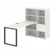 Стол-стеллаж EQRST 1115 Ясень Траун/Мокко/Белый 1990х1120х1355 EDIS