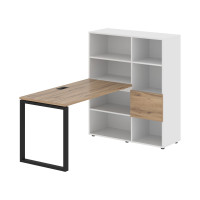 Стол-стеллаж EQRST 1113 Дуб Денвер светлый/Черный/Белый 1790х1120х1355 EDIS