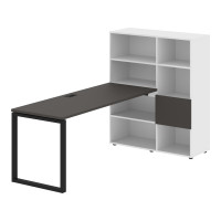 Стол-стеллаж EQRST 1117 Мокко/Черный/Белый 2190х1120х1355 EDIS