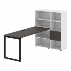 Стол-стеллаж EQRST 1117 Мокко/Черный/Белый 2190х1120х1355 EDIS