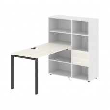 Стол-стеллаж EURST 1113 Ясень Траун/Мокко/Белый 1790х1120х1355 EDIS