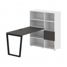 Стол-стеллаж EVRST 1113 Мокко/Черный/Белый 1790х1120х1355 EDIS