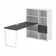 Стол-стеллаж EVRST 1115 Мокко/Белый/Белый 1990х1120х1355 EDIS