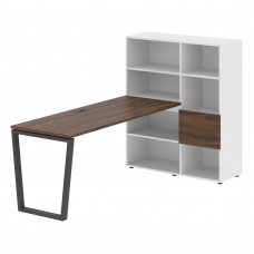 Стол-стеллаж EVRST 1117 Дуб Денвер тёмный/Мокко/Белый 2190х1120х1355 EDIS