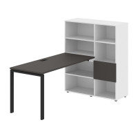 Стол-стеллаж EURST 1115 Мокко/Черный/Белый 1990х1120х1355 EDIS