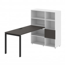 Стол-стеллаж EURST 1115 Мокко/Черный/Белый 1990х1120х1355 EDIS