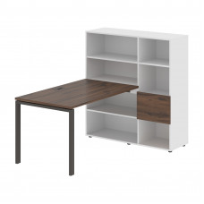 Стол-стеллаж EURST 1213 Дуб Денвер тёмный/Мокко/Белый 1790х1250х1355 EDIS