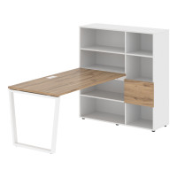 Стол-стеллаж EVRST 1215 Дуб Денвер светлый/Белый/Белый 1990х1250х1355 EDIS