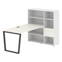 Стол-стеллаж EVRST 1215 Ясень Траун/Мокко/Белый 1990х1250х1355 EDIS