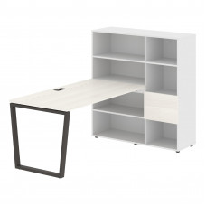 Стол-стеллаж EVRST 1215 Ясень Траун/Мокко/Белый 1990х1250х1355 EDIS