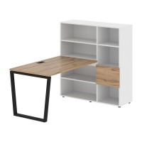 Стол-стеллаж EVRST 1213 Дуб Денвер светлый/Черный/Белый 1790х1250х1355 EDIS