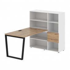 Стол-стеллаж EVRST 1213 Дуб Денвер светлый/Черный/Белый 1790х1250х1355 EDIS