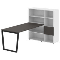 Стол-стеллаж EVRST 1217 Мокко/Черный/Белый 2190х1250х1355 EDIS