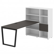 Стол-стеллаж EVRST 1217 Мокко/Черный/Белый 2190х1250х1355 EDIS