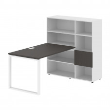 Стол-стеллаж EQRST 1213 Мокко/Белый/Белый 1790х1250х1355 EDIS