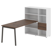 Стол-стеллаж ELRST 1217 Дуб Денвер тёмный/Мокко/Белый 2190х1250х1355 EDIS