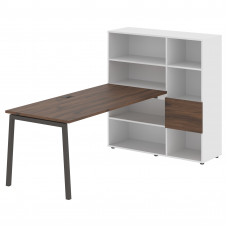 Стол-стеллаж ELRST 1217 Дуб Денвер тёмный/Мокко/Белый 2190х1250х1355 EDIS
