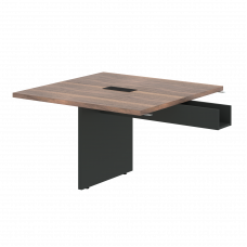 Стол приставной VRFCT 1212 Американский орех/Яшма черный 1200х1200х750 VELION VENEER