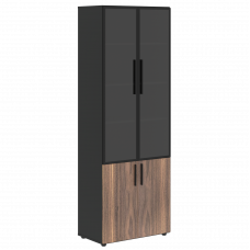 Шкаф высокий широкий VRHCS 80.2 Американский орех/Яшма черный 800х430х2253 VELION VENEER