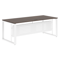 Стол руководителя EST 209M Дуб Денвер темный/Белый 2000х900х750 ENIO