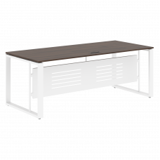 Стол руководителя EST 209M Дуб Денвер темный/Белый 2000х900х750 ENIO