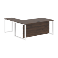 Стол руководителя ECT 1819H Дуб Денвер темный/Белый 1800х1900х750 ENIO