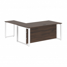 Стол руководителя ECT 1819H Дуб Денвер темный/Белый 1800х1900х750 ENIO