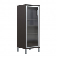 Шкаф-колонка средняя со стеклянной дверью в AL-рамке B 421.7(L) Венге Магия 475х450х1286 BORN