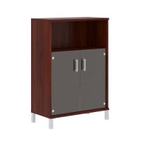 Шкаф средний с малыми стеклянными дверьми B 420.5 Бургунди 900х450х1286 BORN