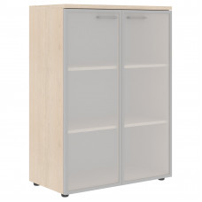 Шкаф со стеклянными дверьми в алюминевой рамке с топом XMC 85.7 Бук Тиара 856х432х1190 XTEN