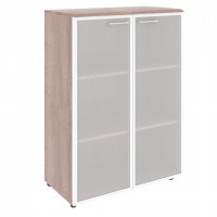 Шкаф со стеклянными дверьми в алюминевой рамке с топом WMC 85.7 Дуб Сонома 856х432х1184 WAVE