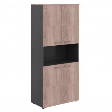 Шкаф с 2-мя комплектами глухих малых дверей и топом WHC 85.4 Дуб Сонома/Легно темный 856х432х1949 WA