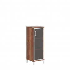 Шкаф-колонка средняя со стеклянной дверью в AL-рамке B 421.7(R) Орех Даллас 475х450х1286 BORN