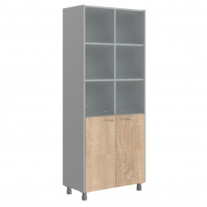 Шкаф комбинированный OHC 87.2 Дуб Сонома светлый/Металлик 874х450х2147 OFFIX NEW