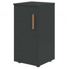 Шкаф колонка с глухой малой дверью (L) и топом FLC 40.1(L) Черный графит/Черный графит 404х429х818