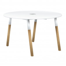 Стол FRST 1250 Белый премиум/Белый-Бук 1250х1250х733 FORTA