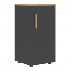 Шкаф колонка с малой дверью (R) и топом FLC 40.1(R) Черный графит/Дуб Гамильтон 404х429х818 FORTA