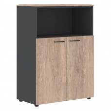 Шкаф с глухими малыми дверьми и топом JMC 85.3 Дуб Каньон/Антрацит 856х452х1184 JAY