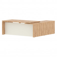 Стол руководителя TLCT 2020(L) Дуб Бофорд Z/Латте 2000х2000х750 TORR LUX