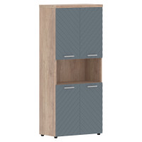 Шкаф с комплектами малых дверей и топом TLHC 85.4 Серо-голубой/Дуб Каньон Z 856х450х1968 TORR LUX