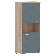 Шкаф с комплектами малых дверей и топом TLHC 85.4 Серо-голубой/Дуб Каньон Z 856х450х1968 TORR LUX