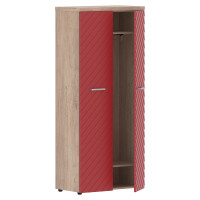 Гардероб TLCW 85 Красный/Дуб Каньон Z 856х450х1968 TORR LUX