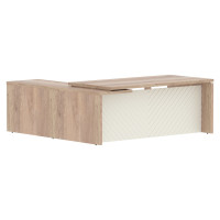 Стол руководителя TLCT 2020(R) Дуб Каньон Z/Латте 2000х2000х750 TORR LUX