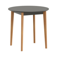 Стол круглый LYKKE TR-80 Антрацит/Бук 800х800х750 LYKKE